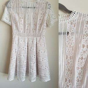 White Crochet Lace Mini Dress